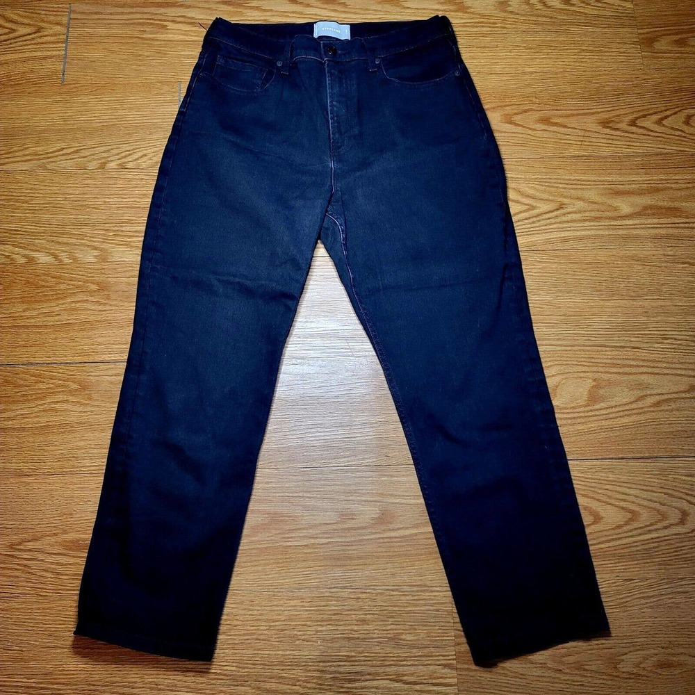 Everlane Women's High Waist Straight Ankle Jeans Size 31 Black